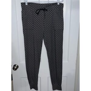 Betabrand Womens XL Long Geometric Print Jogger Pants Black White Elastic Waist